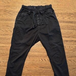 LA HAINE INSIDE US Men Pants - Avant Garde Cotton Linen - Made Italy - Black L